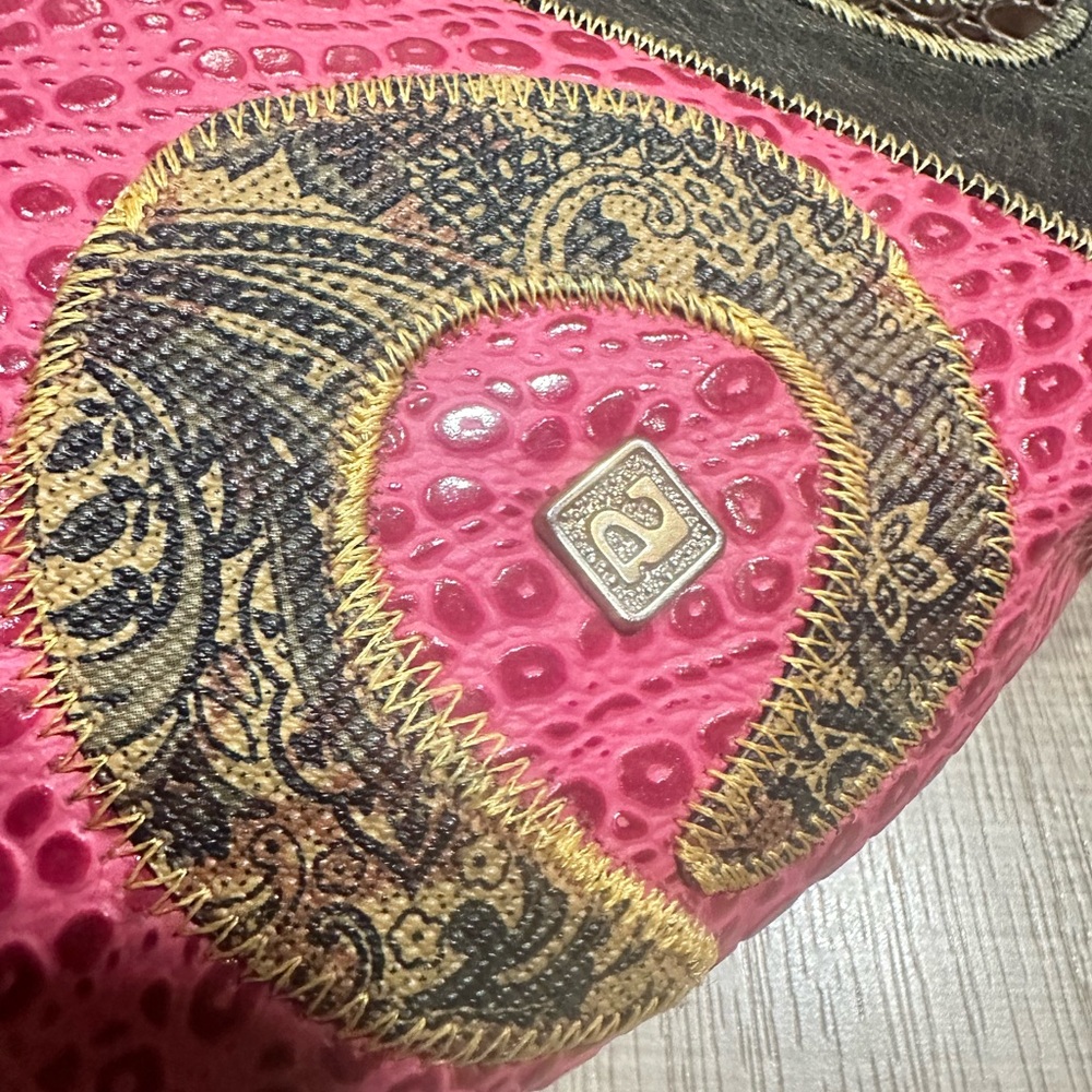 Vintage Nas multi color and designed leather purse with removable strap - Picture 3 of 12